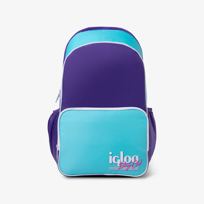 Front View | Retro Backpack Cooler::Purple::