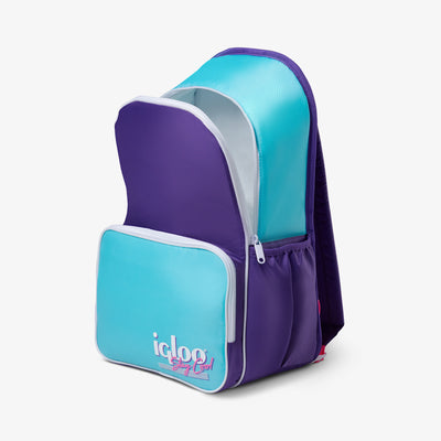 Open View | Retro Backpack Cooler::Purple::Antimicrobial liner
