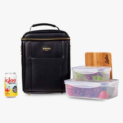 Igloo 6 Can, Convertible Polyester Backpack Lunch Bag Cooler, Navy Trellis