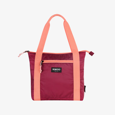 Front View | Packable Puffer 10-Can Cooler Bag::Magenta