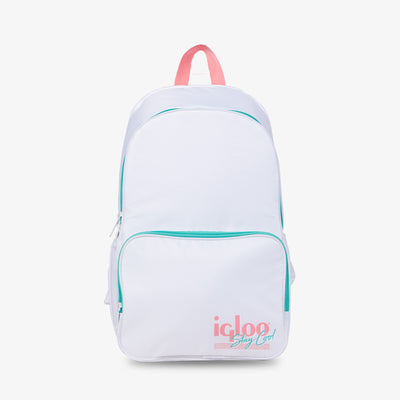 Front View | Retro Backpack Cooler::White::