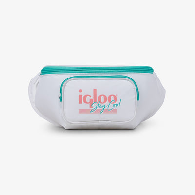 Large View | Retro Fanny Pack::White::Holds 3 cans