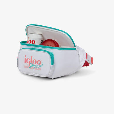 Top Pouch View | Retro Fanny Pack::White