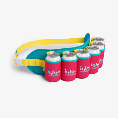 Right Angle View | Retro Beerdolier::::6 removable Soft Coolmates