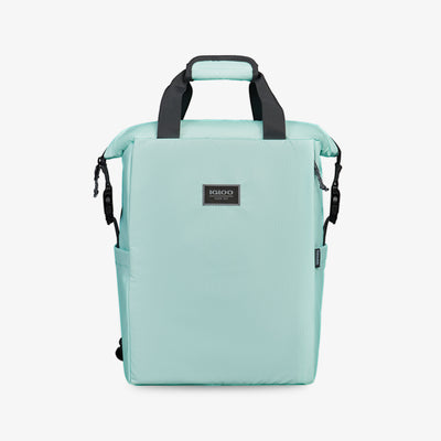 Front View | South Coast Snapdown 24-Can Backpack::Seafoam::Water-repellent exterior