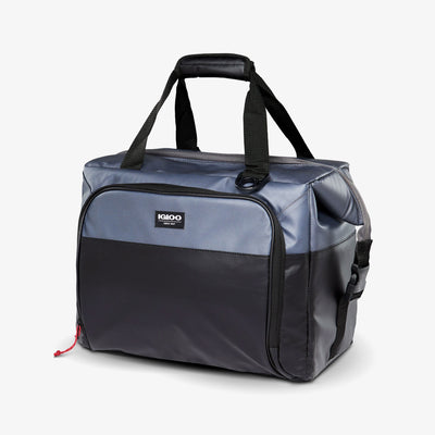 Angle View | Seadrift Snapdown 36-Can Bag::Gray/Black