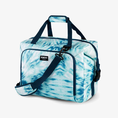 Angle View | Seadrift Snapdown 36-Can Bag::Tie-Dye