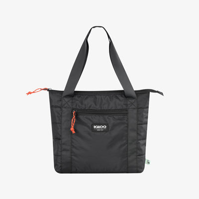Front View | Packable Puffer 10-Can Cooler Bag::Black