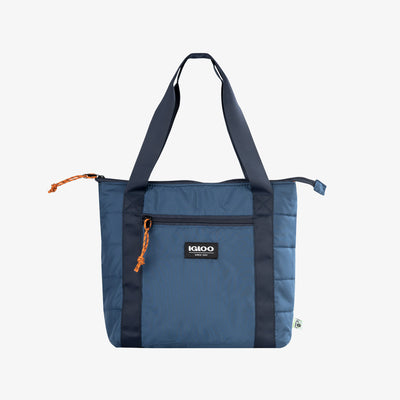 Front View | Packable Puffer 10-Can Cooler Bag::Denim::