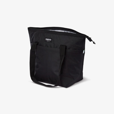 Angle View | Repreve Avery Tote::Black::Secure, zippered opening