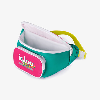 Open View | Retro Fanny Pack::Jade::Front zip pocket