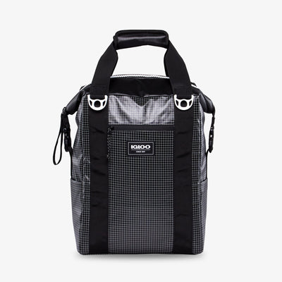 Front View | Outdoor Pro Snapdown 42-Can Backpack::Black/White