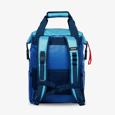 Back View | Outdoor Pro Snapdown 42-Can Backpack::Classic Blue/Hawaiian Ocean