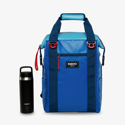 Size View | Outdoor Pro Snapdown 42-Can Backpack::Classic Blue/Hawaiian Ocean