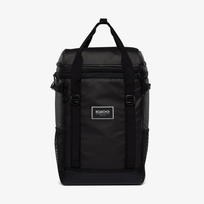 Front View | Pursuit 24-Can Backpack::Black::Water-repellent exterior