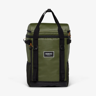 Front View | Pursuit 24-Can Backpack::Chive::Water-repellent exterior