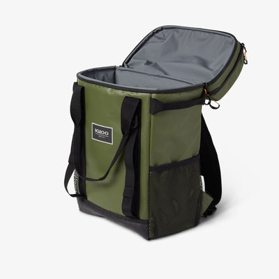 Open View | Pursuit 24-Can Backpack::Chive::Heat-sealed, insulated liner