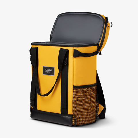 Open View | Pursuit 24-Can Backpack::Yellow::Heat-sealed, insulated liner