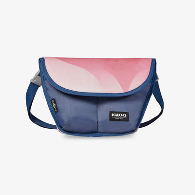 Front View | FUNdamentals Messenger Cooler Bag::Gradient Haze::Made from recycled water bottles