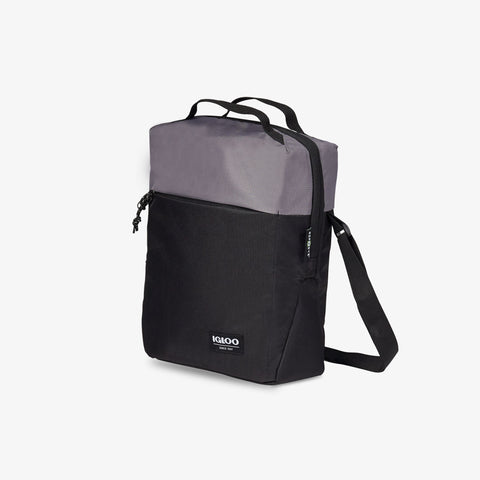 Angle View | FUNdamentals Vertical Sling Cooler Bag::Black/Castle Rock::Dual grab handles