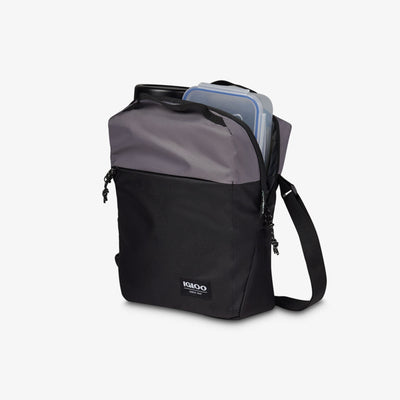 Open View | FUNdamentals Vertical Sling Cooler Bag::Black/Castle Rock::Insulated liner