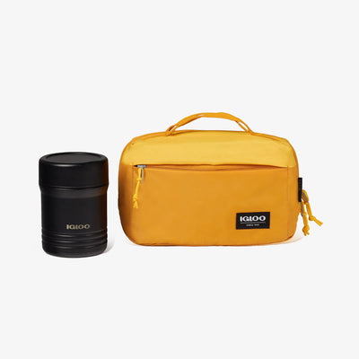 Size View | FUNdamentals Hip Pack Cooler Bag::Autumn Blaze/Spectra Yellow::Holds up to 3 cans