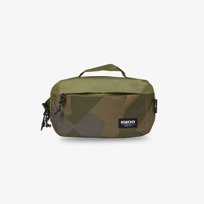 Front View | FUNdamentals Hip Pack Cooler Bag::Swedish Camo::Made from recycled water bottles