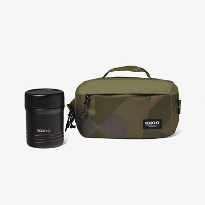 Size View | FUNdamentals Hip Pack Cooler Bag::Swedish Camo::Holds up to 3 cans