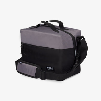 Angle View | FUNdamentals Cube Cooler Bag::Black/Castle Rock::Large front zipper pocket