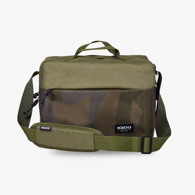 Front View | FUNdamentals Cube Cooler Bag::Swedish Camo::Made from recycled water bottles