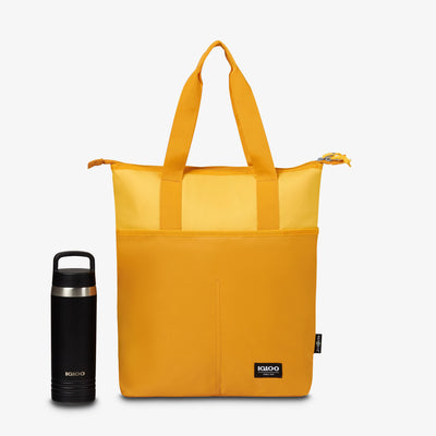 Size View | FUNdamentals Tote Cooler Backpack::Autumn Blaze/Spectra Yellow::Holds up to 15 cans
