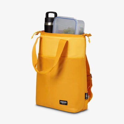 Open View | FUNdamentals Tote Cooler Backpack::Autumn Blaze/Spectra Yellow::Insulated leakproof liner