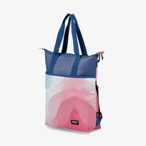 Angle View | FUNdamentals Tote Cooler Backpack::Gradient Haze::Versatile carrying capabilities