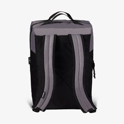Back Straps View | FUNdamentals Lotus Cooler Backpack::Black/Castle Rock::Adjustable, padded backpack straps