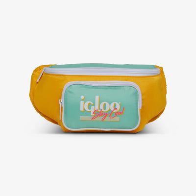 Large View | Retro Fanny Pack::Yellow::Holds 3 cans