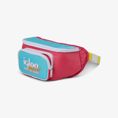 Front Pouch View | Retro Fanny Pack::Watermelon::Front zip pocket