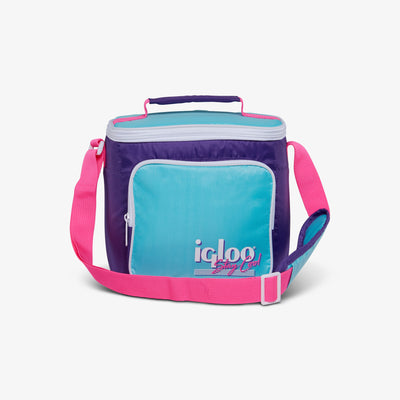 Large View | Retro Square Lunch Bag::Purple::Holds 9 cans