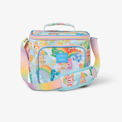 Front View | The Care Bears™ Clouds Square Lunch Bag::::Custom rainbow ombré zipper & strap