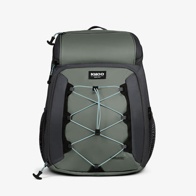 Igloo 24 Can Laguna Backpack Soft Sided Cooler, Ibiza Blue with Gray Twill