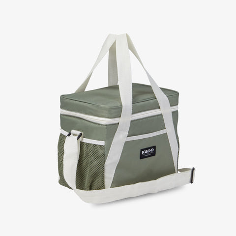 Angle View | Lunch+ Cube Cooler Bag::::Mesh hydration pockets
