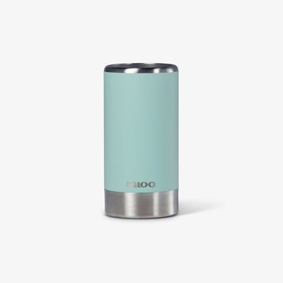 Front View | 12 Oz Slim Stainless Steel Coolmate::Seafoam::Fits in standard cup holders