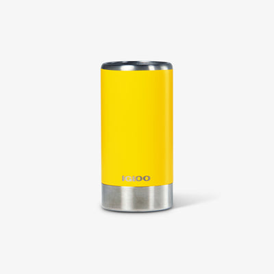 Front View | 12 Oz Slim Stainless Steel Coolmate::Industrial Yellow::Fits in standard cup holders