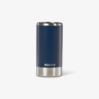 Front View | 12 Oz Slim Stainless Steel Coolmate::Rugged Blue::Fits in standard cup holders