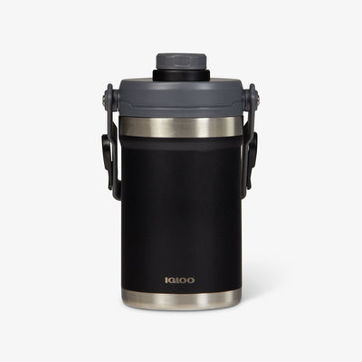 Front View | Half Gallon Stainless Steel Sports Jug::Black::36 hours cold retention