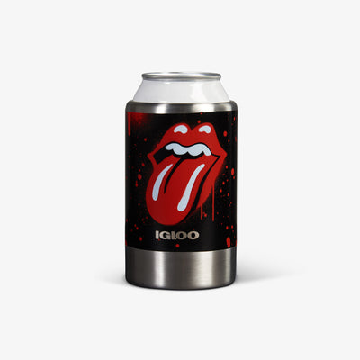 Front View | Rolling Stones 12 Oz Stainless Steel Coolmate::::Special Tongue Logo design