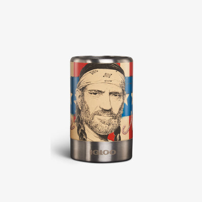 Front View | Willie Nelson Americana 12 Oz Stainless Steel Coolmate™::::Special Willie Nelson design