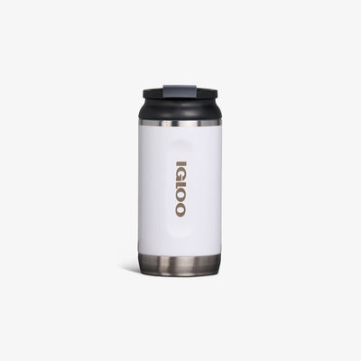 Front View | 12 Oz Flip ‘n’ Sip Tumbler::White::Fits in standard cup holders