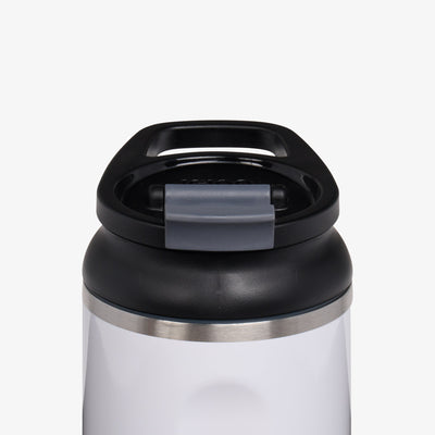 Lid View | 12 Oz Flip ‘n’ Sip Tumbler::Gloss White::Retention: Up to 24hrs cold / 4hrs hot*