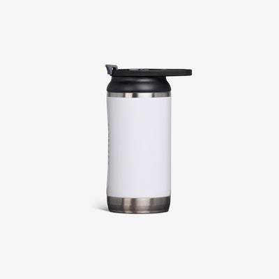 Profile View | 12 Oz Flip ‘n’ Sip Tumbler::Gloss White::Ergonomic handle