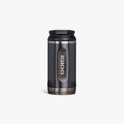 Front View | 12 Oz Flip ‘n’ Sip Tumbler::Gloss Carbonite::Fits in standard cup holders 